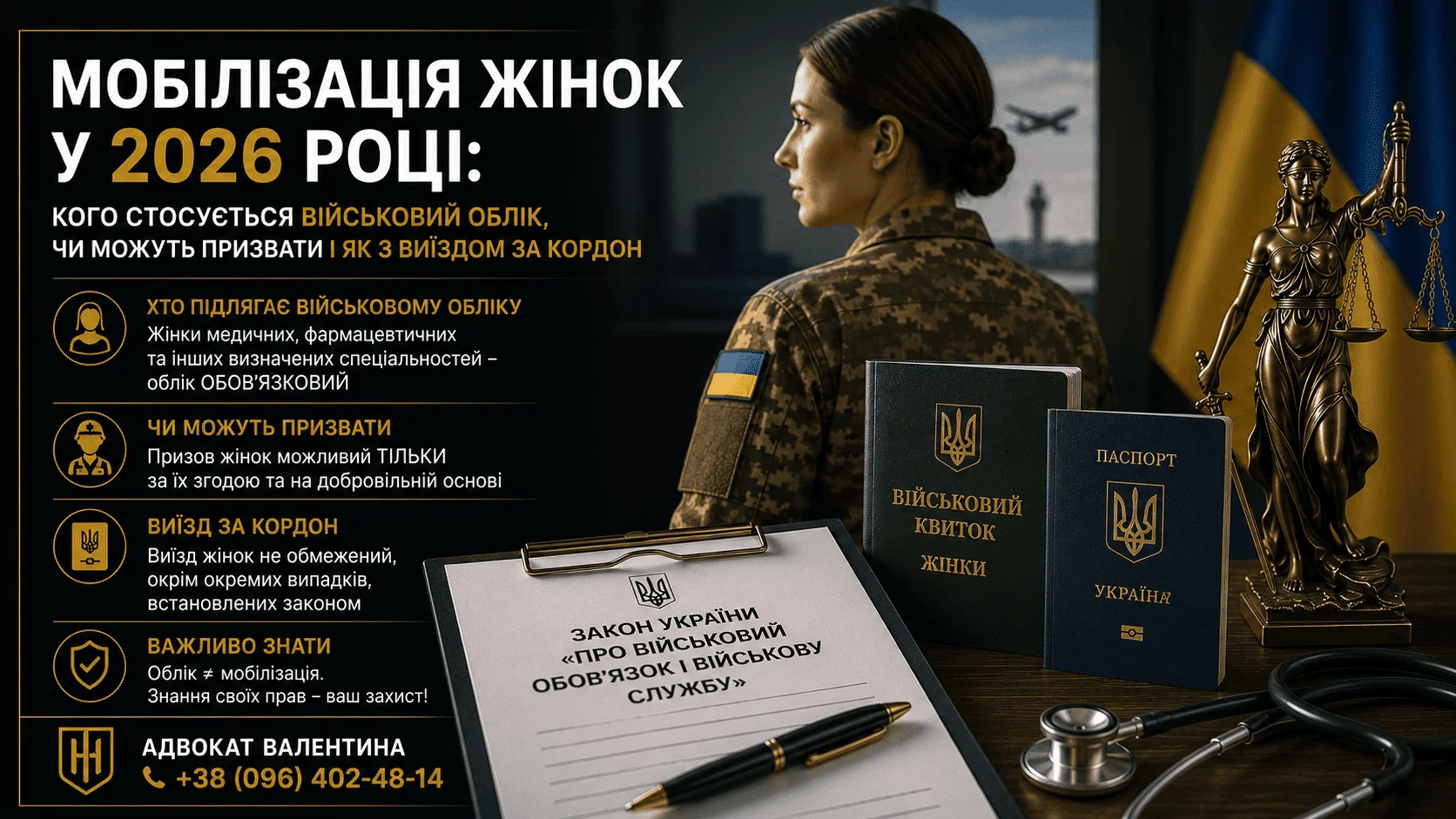 Блог - Мобилизация женщин в 2026 году: кого касается воинский учёт, могут ли призвать и как с выездом за границу